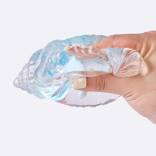 Blingbling Transparent-blue Conch with Starfish Taba Squishy