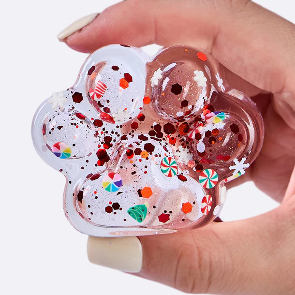 Red Sprinkle Clear Paw Taba Squishy