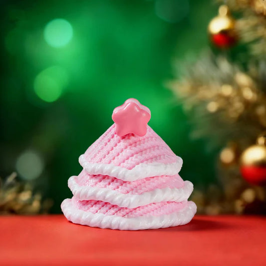 Knitted Pink Christmas Tree Taba Squishy