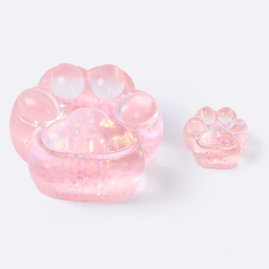Blingbling Transparent-pink Paw Set Taba Squishy