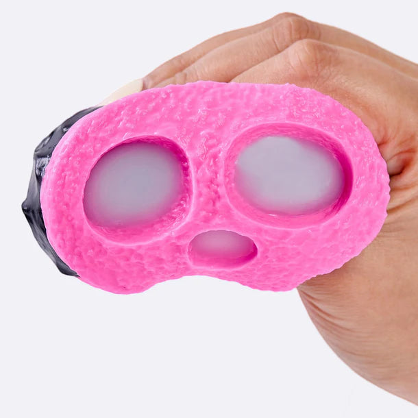 Fuchsia-black Skull Sandwich Cookie Taba Squishy