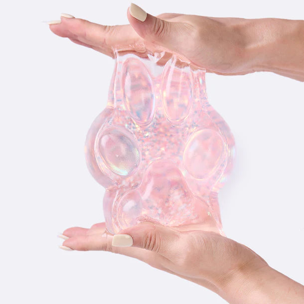 Jumbo Blingbling Transparent-pink Paw Taba Squishy