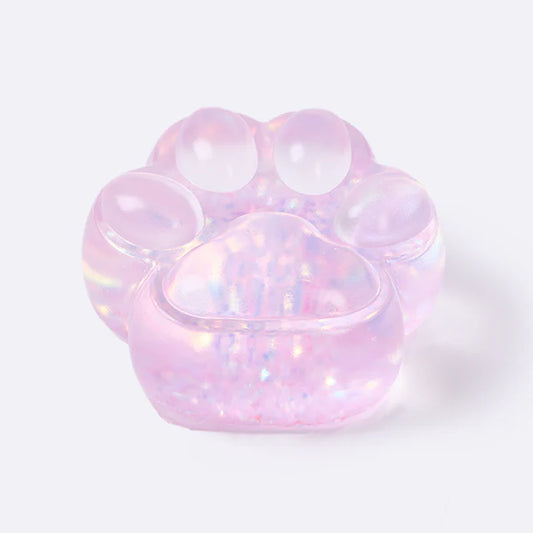 Jumbo Blingbling Transparent-purple Paw Taba Squishy