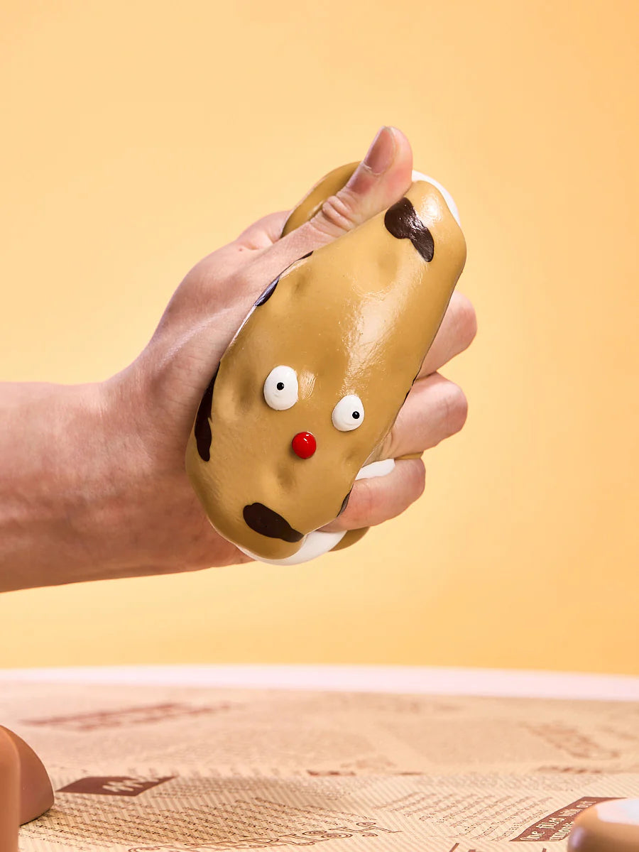 Brown Funny Sandwich Biscuit Taba Squishy