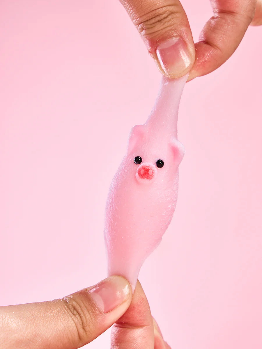 Flocked Mini Pink Pig Ball Taba Squishy