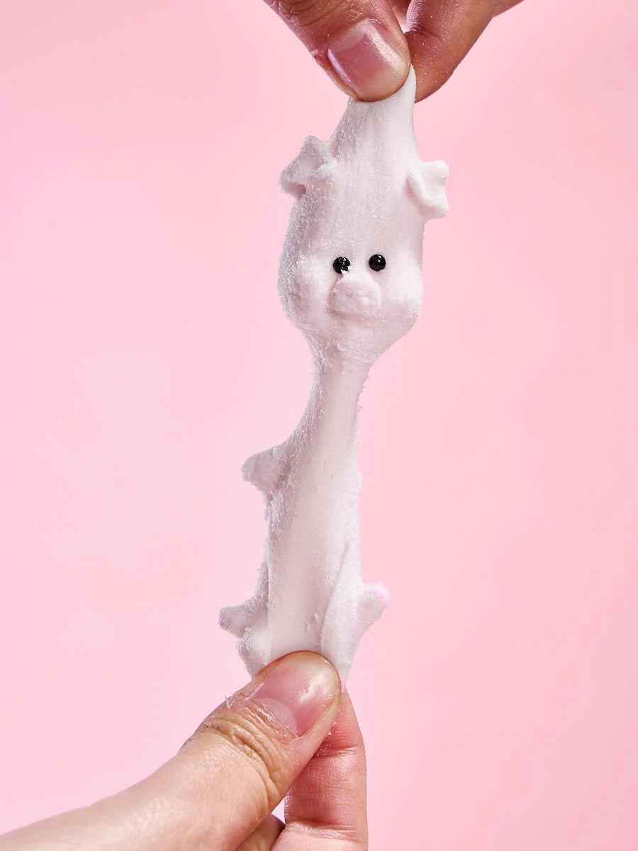 Flocked Mini Pink Pig Taba Squishy
