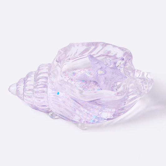 Blingbling Transparent-purple Conch with Starfish Taba Squishy