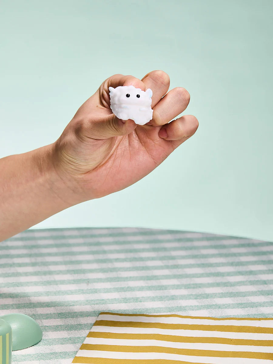 Flocked Mini White Lamb Taba Squishy