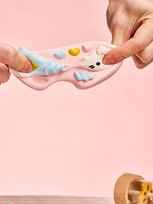 Pink Kitten Paint Tray Taba Squishy