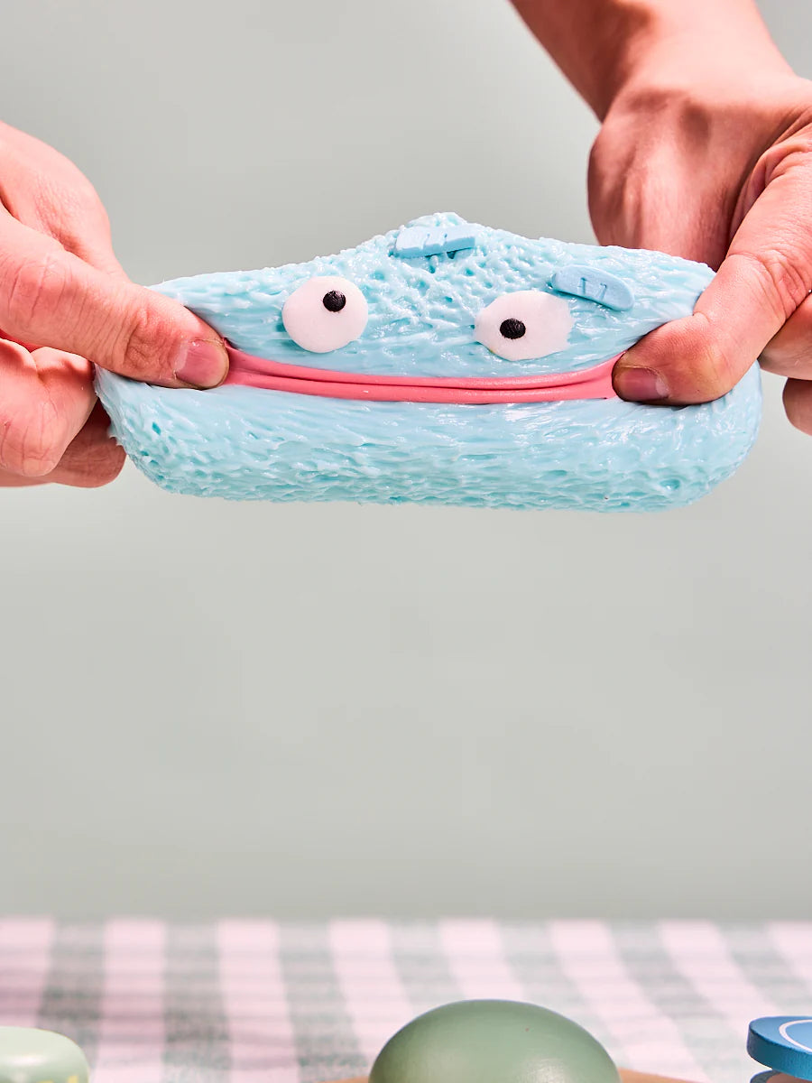 Blue Triangle Funny Face Cake Taba Squishy