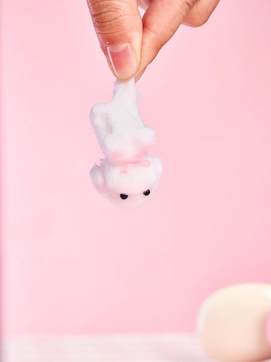 Flocked Mini White Dog Taba Squishy