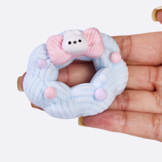 Light Blue Knitted Garland Taba Squishy