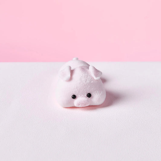 Flocked Mini Pink Pig Taba Squishy