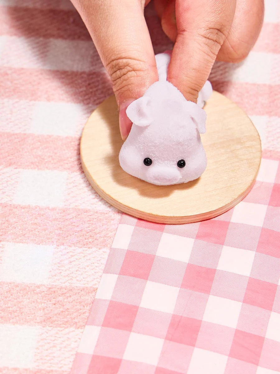 Flocked Mini Pink Pig Taba Squishy