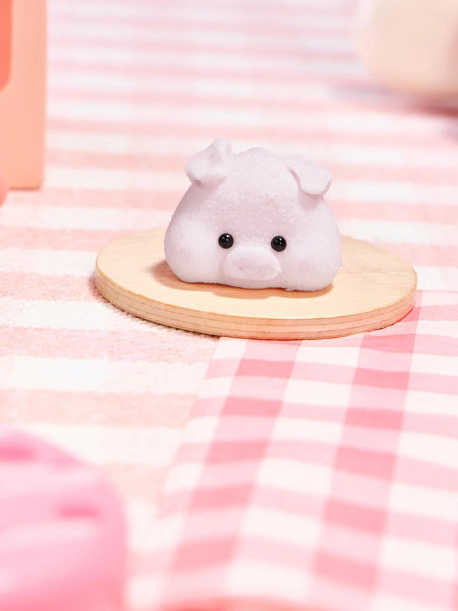 Flocked Mini Pink Pig Taba Squishy
