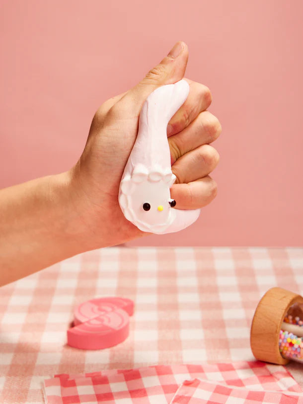 Pink Melody Bunny Cake Squeeze Toy