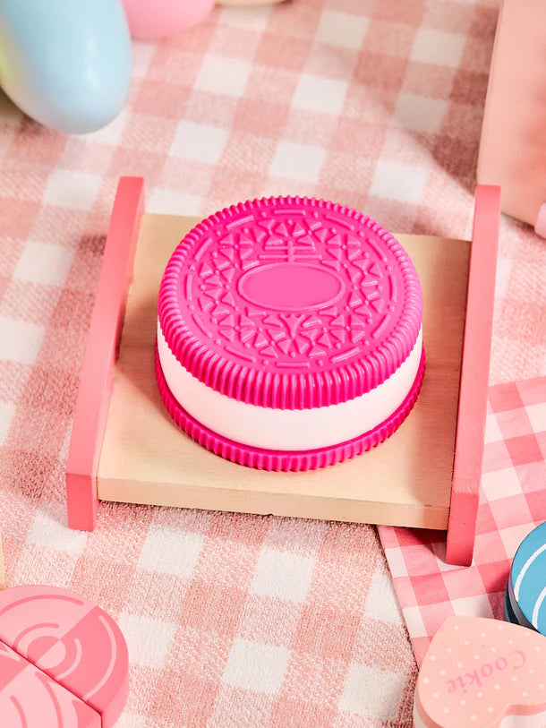 Fuchsia-white Cookie Sandwich Squeeze Toys