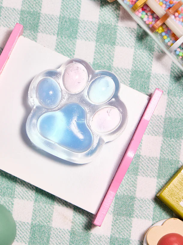 Transparent-blue-pink Paw Squeeze Toy