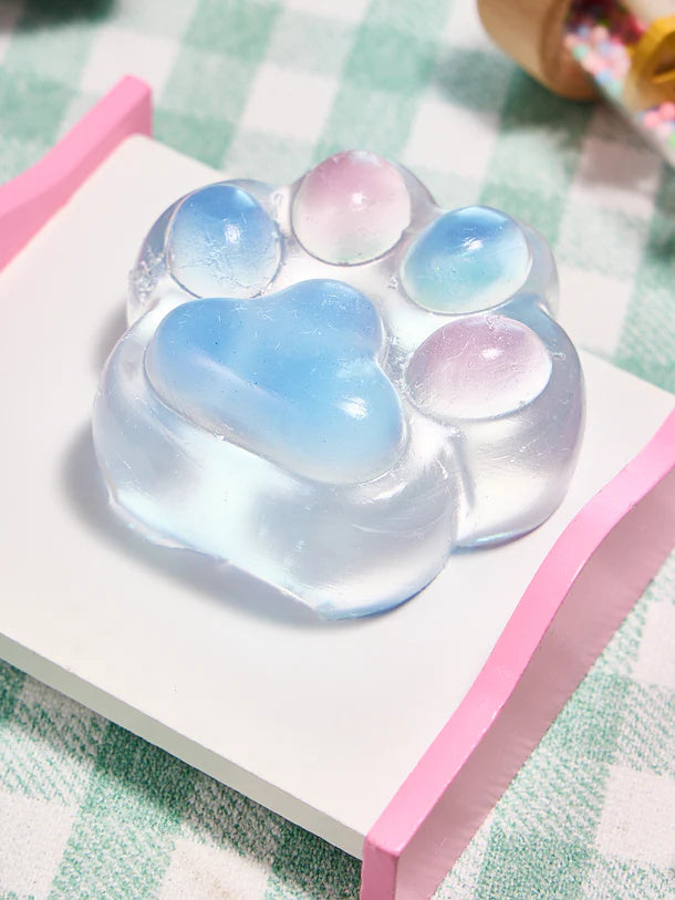 Transparent-blue-pink Paw Squeeze Toy