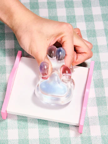 Transparent-blue-pink Paw Squeeze Toy