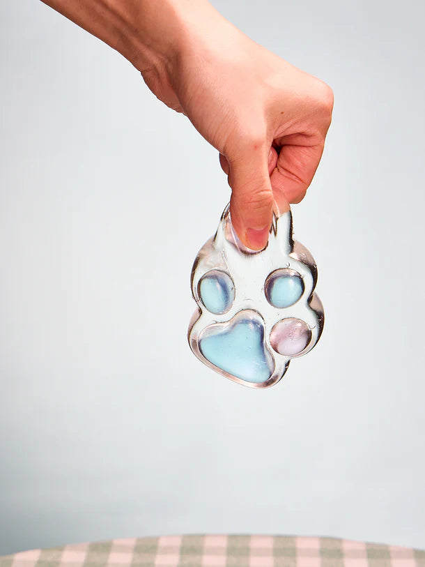 Transparent-blue-pink Paw Squeeze Toy
