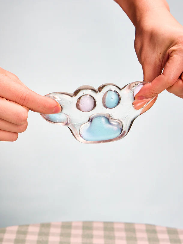 Transparent-blue-pink Paw Squeeze Toy