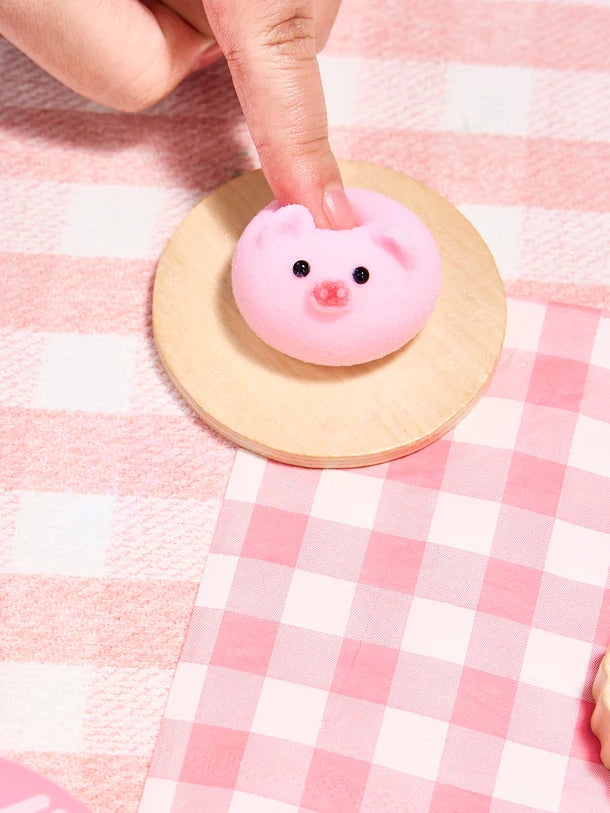 Flocked Mini Pink Pig Ball Squeeze Toy