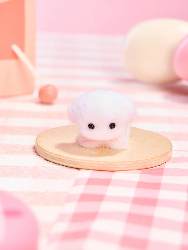Flocked Mini White Dog Squeeze Toy