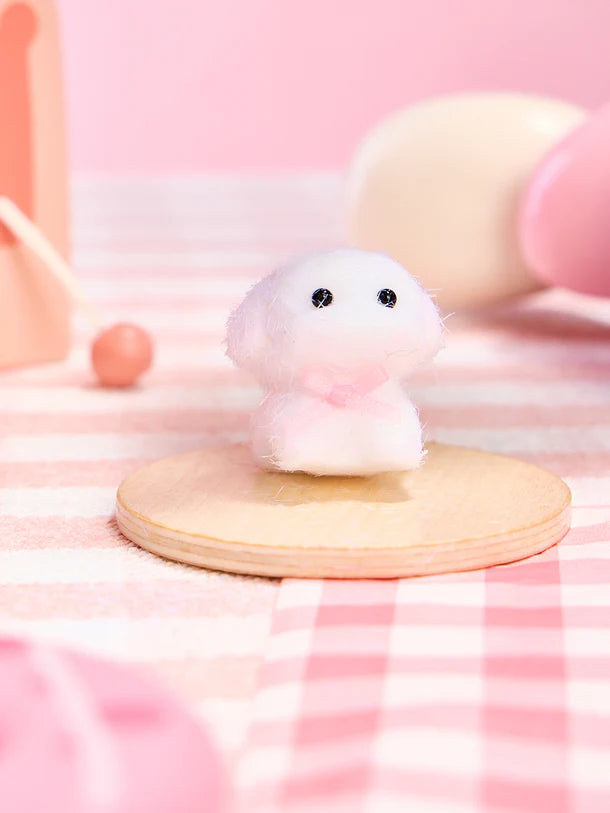 Flocked Mini White Dog Squeeze Toy