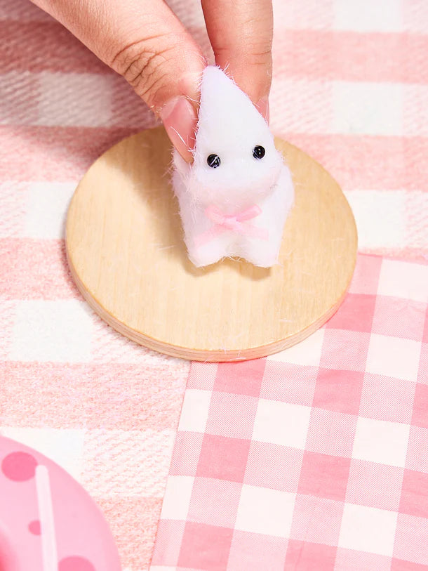 Flocked Mini White Dog Squeeze Toy