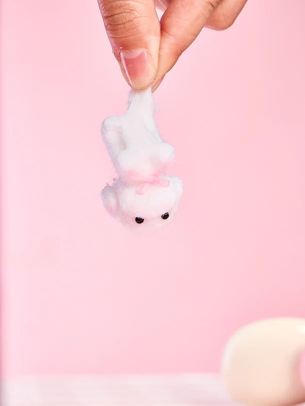 Flocked Mini White Dog Squeeze Toy