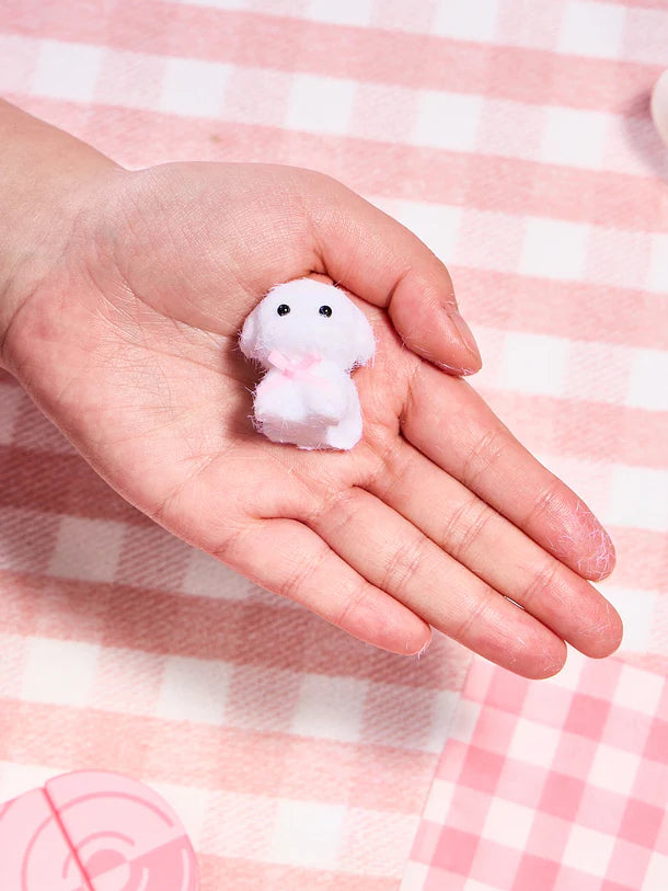 Flocked Mini White Dog Squeeze Toy