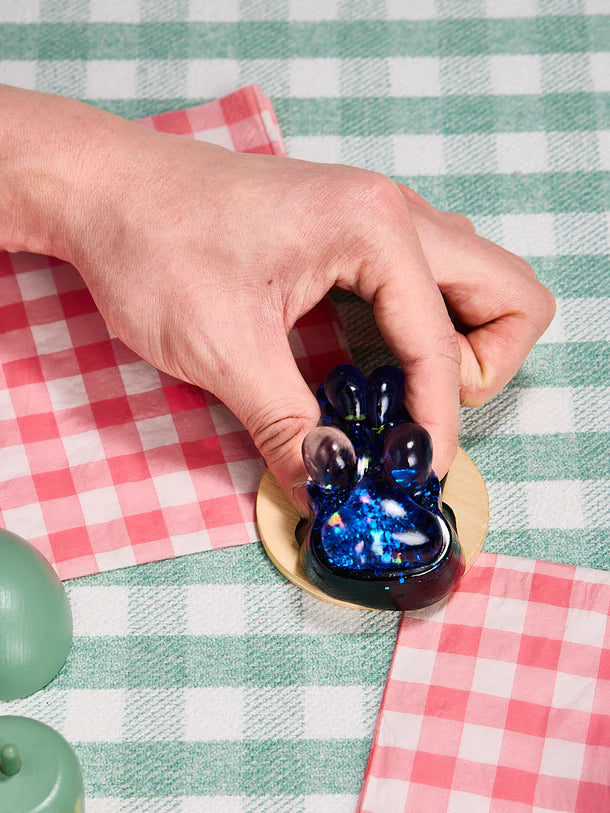 Transparent-black-blue Paw Squeeze Toy