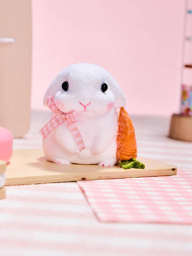 Flocked Cute Bunny with Bow Squeeze Toys