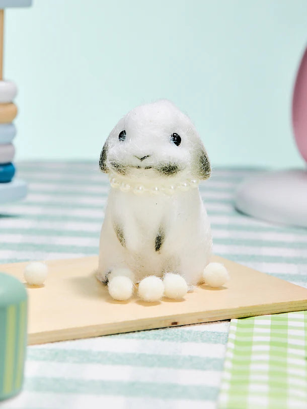 Flocked White-Grey Bunny Squeeze Toys