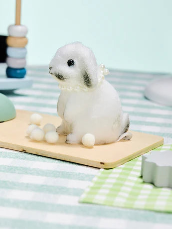 Flocked White-Grey Bunny Squeeze Toys