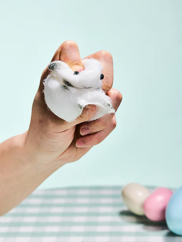 Flocked White-Grey Bunny Squeeze Toys