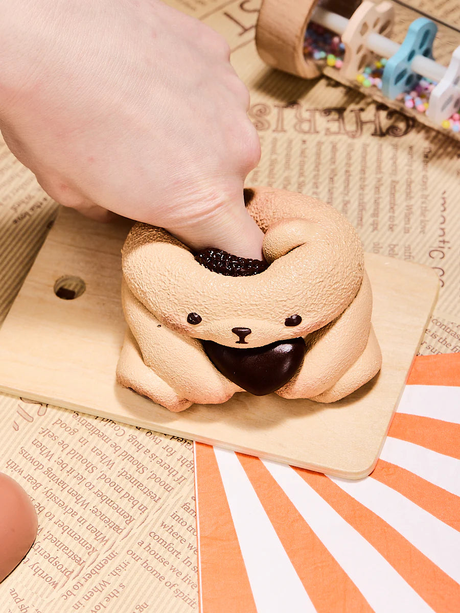 Brown Heart Bear Squeeze Toys