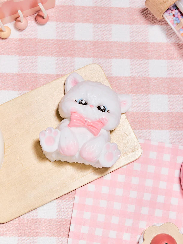 White Cat with Pink Bow Squeeze Toys