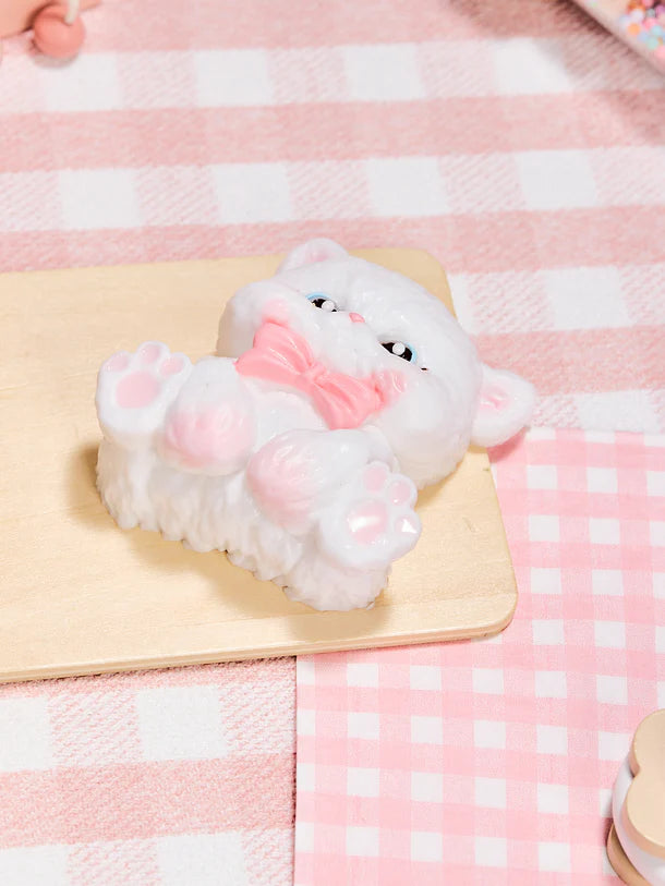 White Cat with Pink Bow Squeeze Toys
