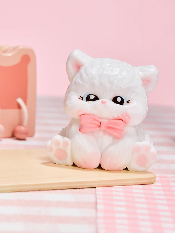 White Cat with Pink Bow Squeeze Toys