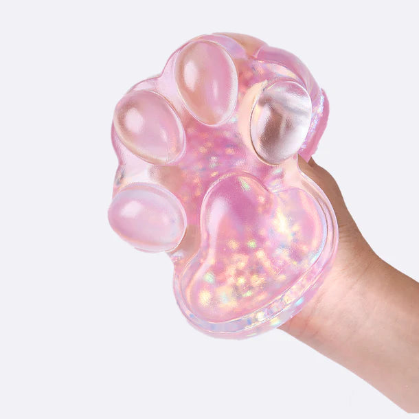 Jumbo Blingbling Transparent-purple Paw Taba Squishy