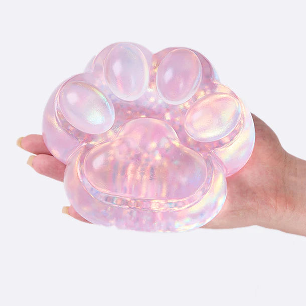Jumbo Blingbling Transparent-purple Paw Taba Squishy
