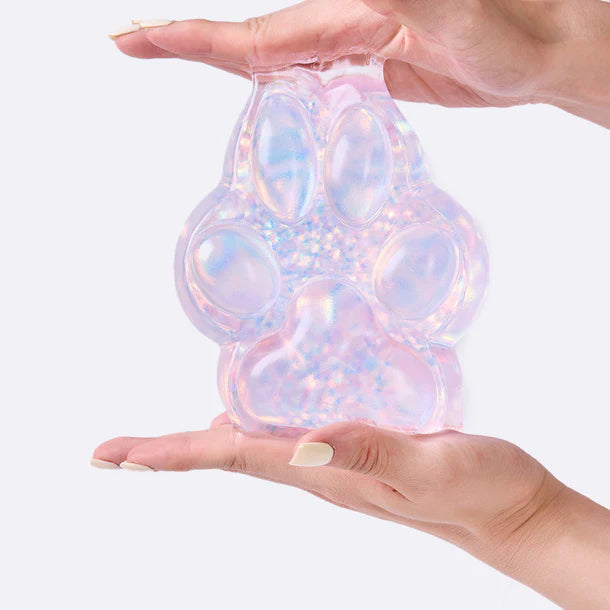 Jumbo Blingbling Transparent-purple Paw Taba Squishy