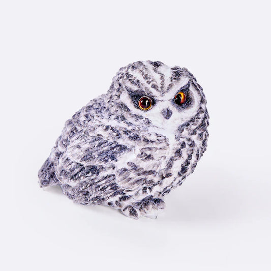 Flocked Gray Owl Taba Squishy
