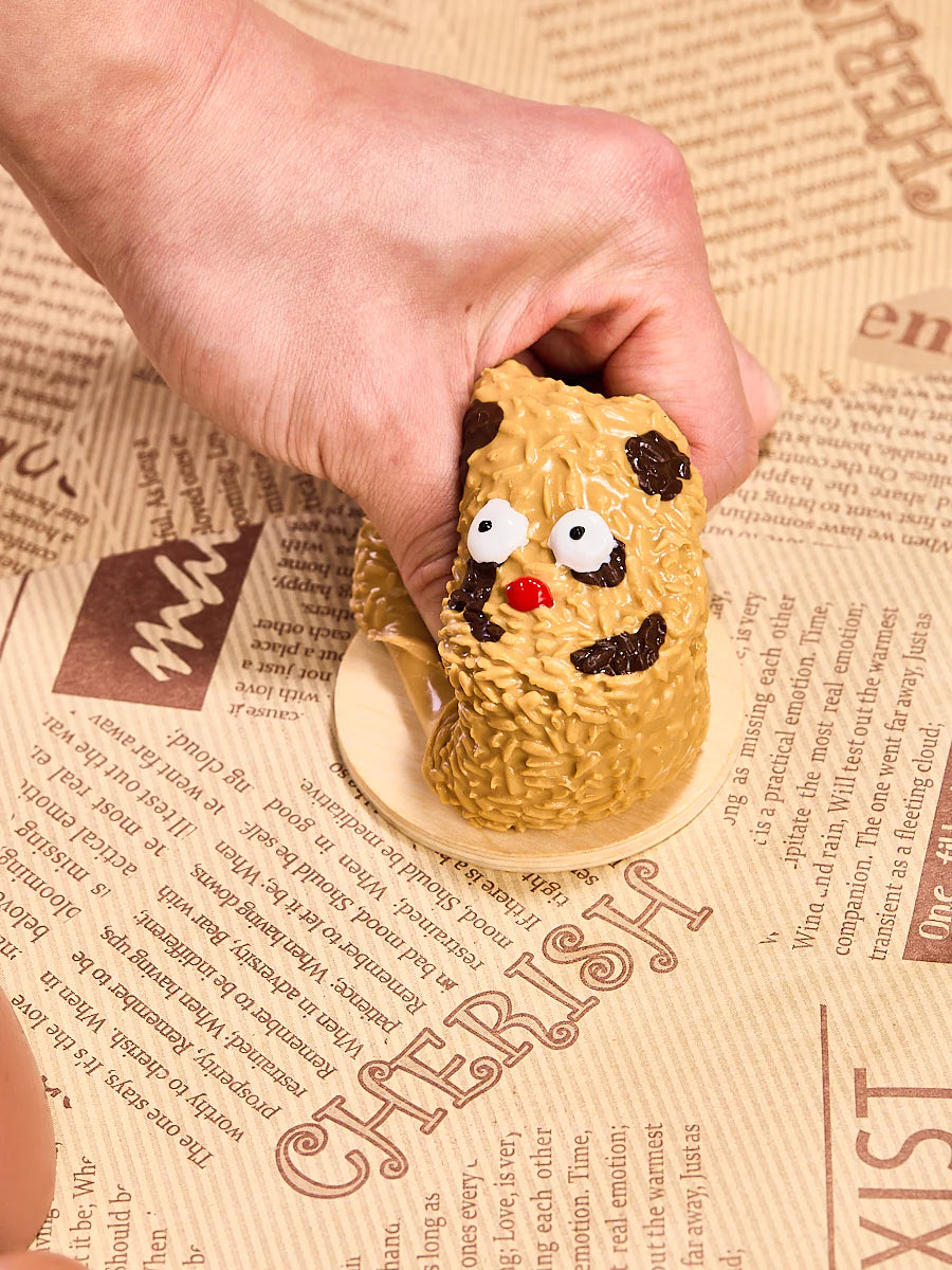 Brown Funny Bear Rice Ball Taba Squishy