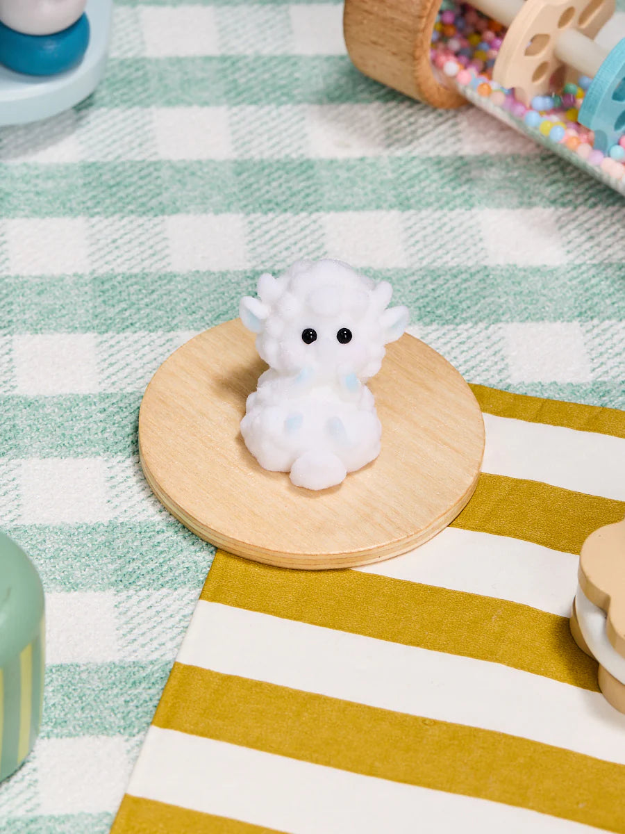 Flocked Mini White Lamb Taba Squishy