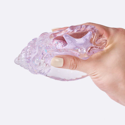 Blingbling Transparent-purple Conch with Starfish Taba Squishy