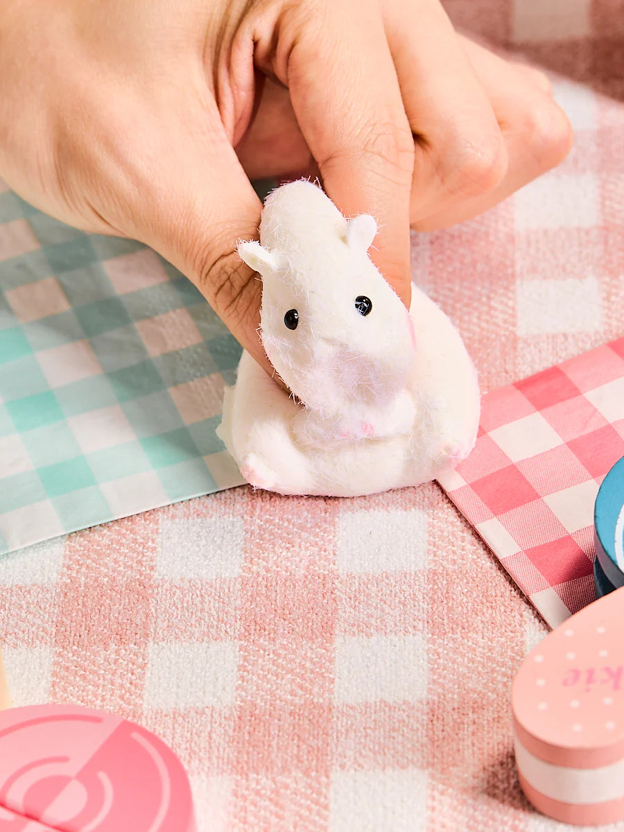 Flocked White Hamster Taba Squishy