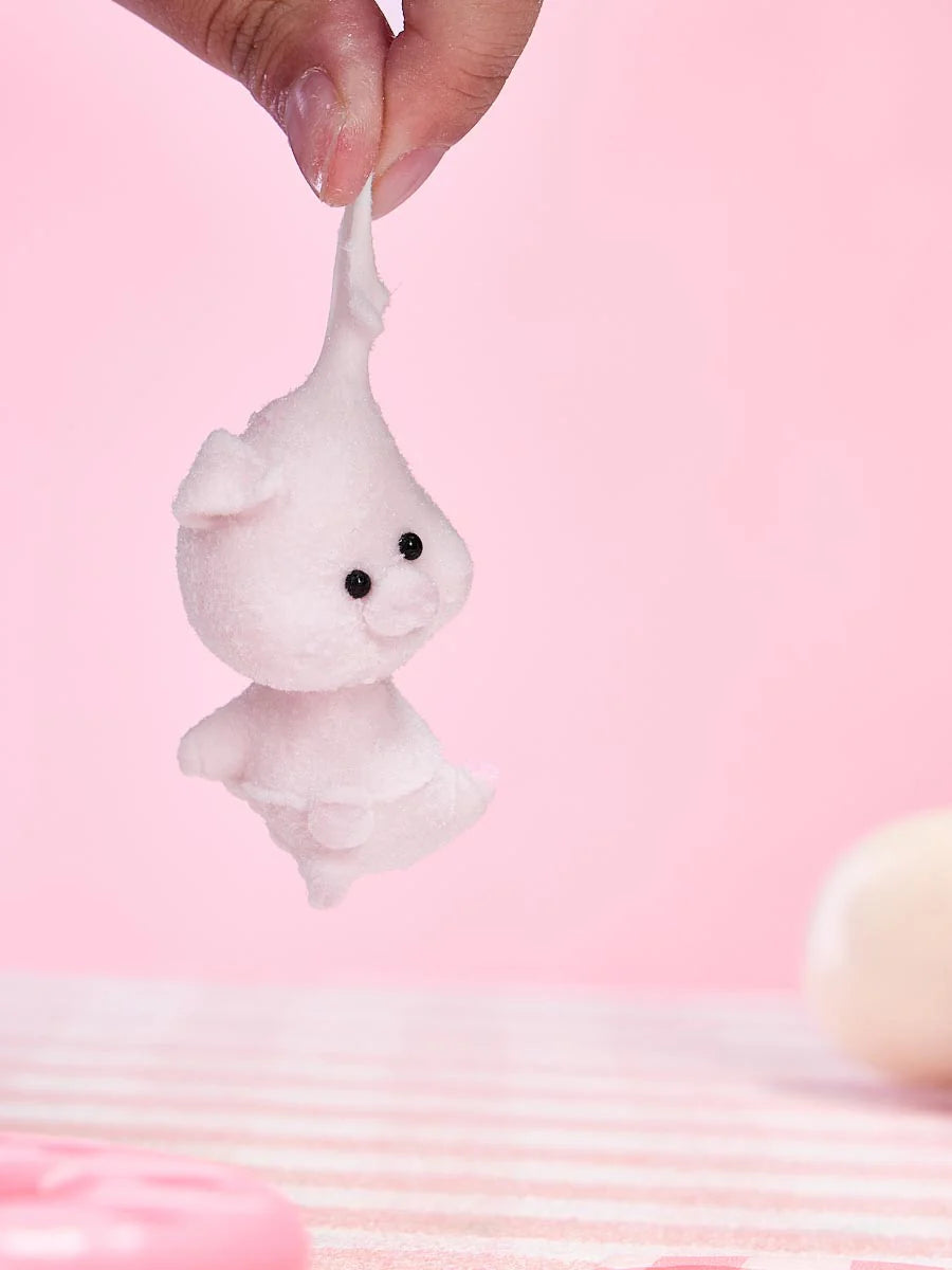 Flocked Mini Pink Pig Taba Squishy